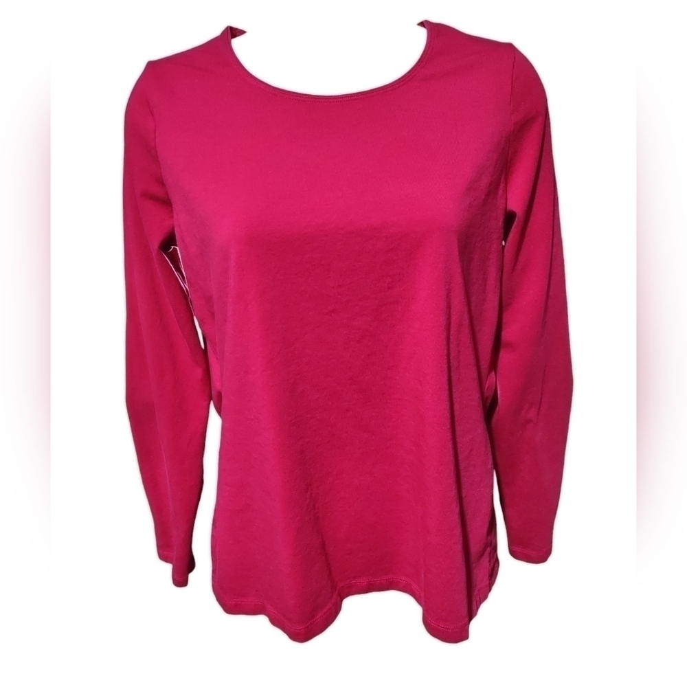 Kim Rogers Long Sleeve Tee Shirt Petite Small Pink